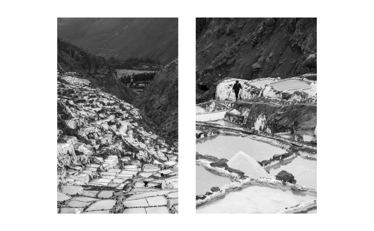 [_Salinas de Maras Diptych._](https://www.instagram.com/p/BsjB07glcXs/) Shot at 68mm and 200mm with the Sony RX100 VI while standing in the same position. The salt mine is actively harvested, so I couldn't have moved closer to capture multiple perspectives.