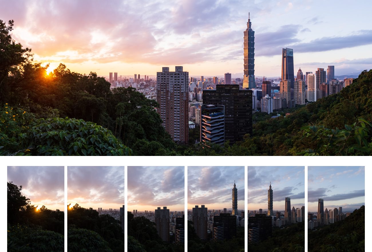 [_Taipei Skyline from Elephant Mountain._](https://www.instagram.com/p/Bq3PwqlFhbH/) One of my favorites. Stitched from 6 images shot in portrait orientation. The Elephant Mountain is too close to fit the whole skyline in 1 shot at 35mm.