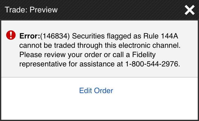 Try to buy `XIACF` with a retail brokerage account and you will hit a Rule 144A wall like this one in Fidelity.